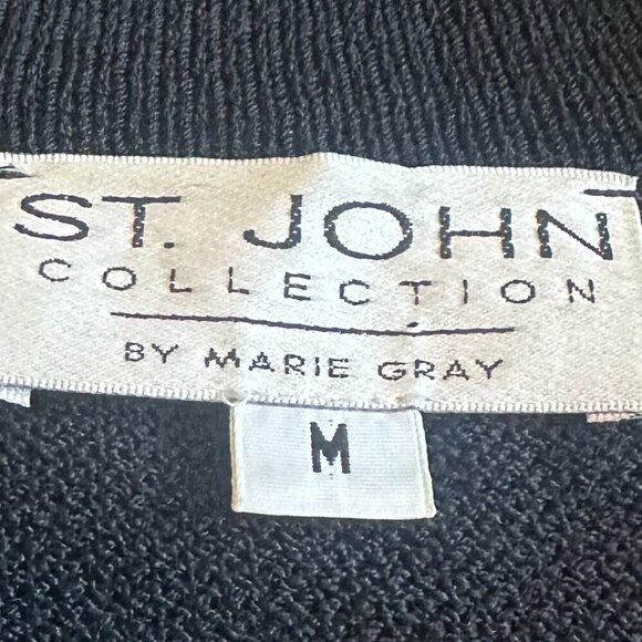 St. John Collection x Marie Gray Black Pullover Sweater Oversized Gold Buttons - Picture 11 of 11